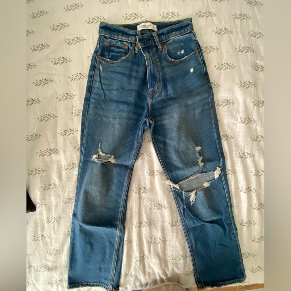 Abercrombie & Fitch ankle straight ultra high rise